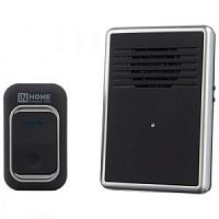 Звонок беспроводной аналоговый InHome 3Б-10 25мелодии 150м Черный картинка 